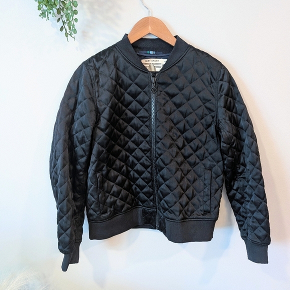 Tory Sport Black Quilted Jacket Sz. Sm - Picture 1 of 11